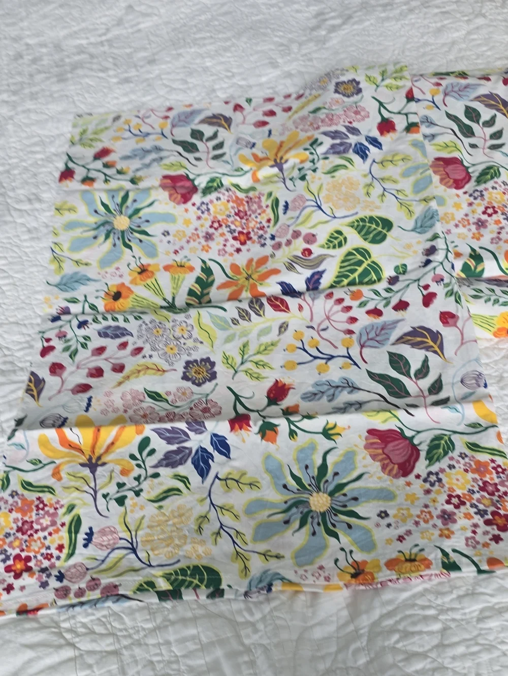 Strandlummer Twin Size Cotton Duvet/Sham Set in Yellow, Orange, Green & Purple
